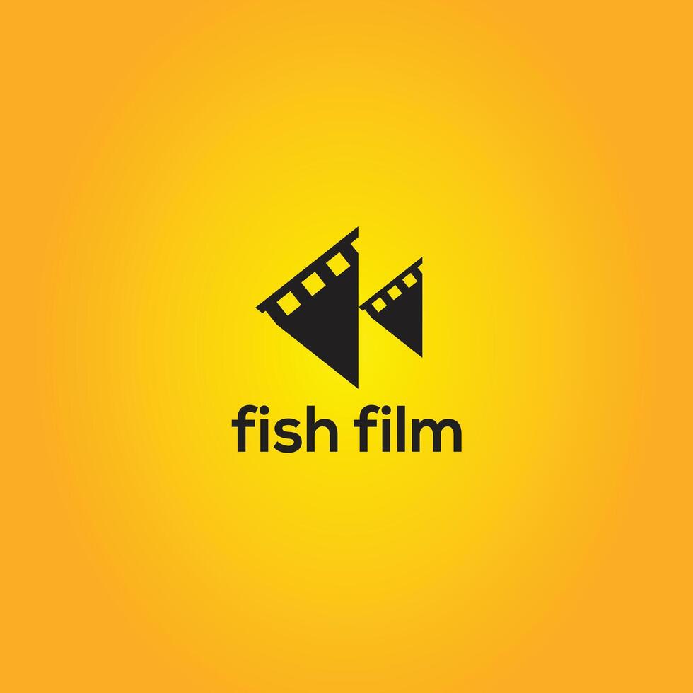 pesce film logo design modello, vettore illustrazione