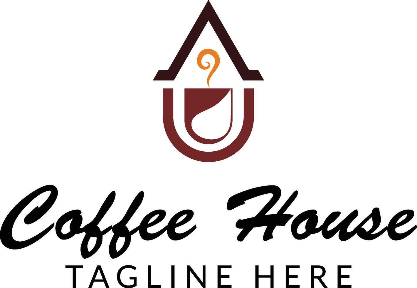 caffè Casa logo design modello, vettore illustrazione