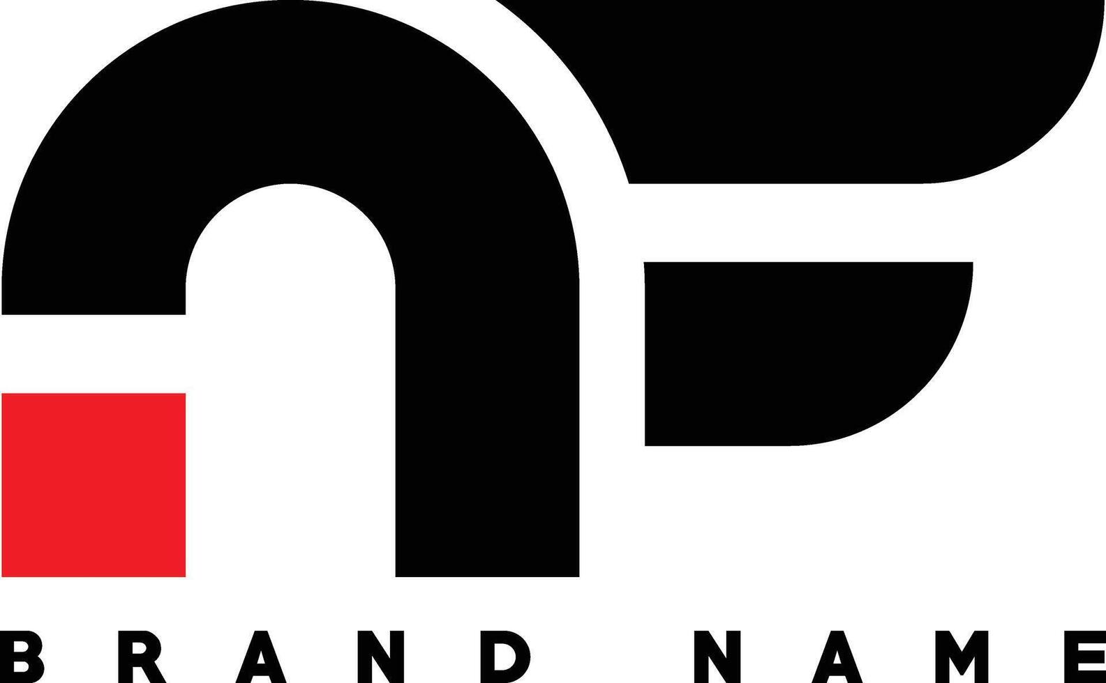 nf grassetto alfabeto lettera logo design modello, vettore illustrazione