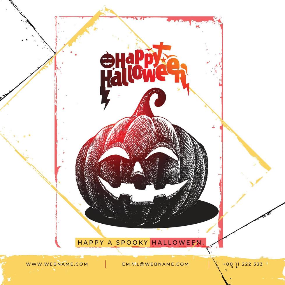 felice halloween festival concetto digitale instagram e modello di banner post sui social media. vettore