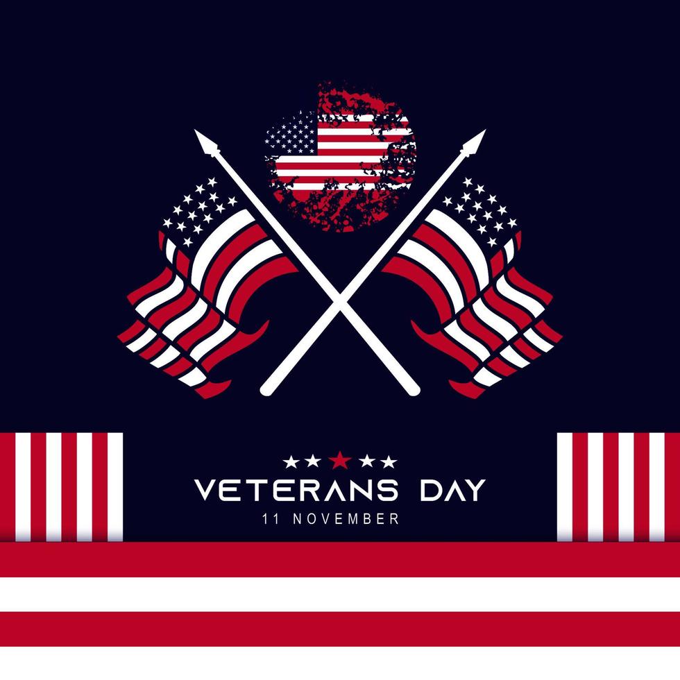 bandiera del giorno dei veterani con bandiere vettore