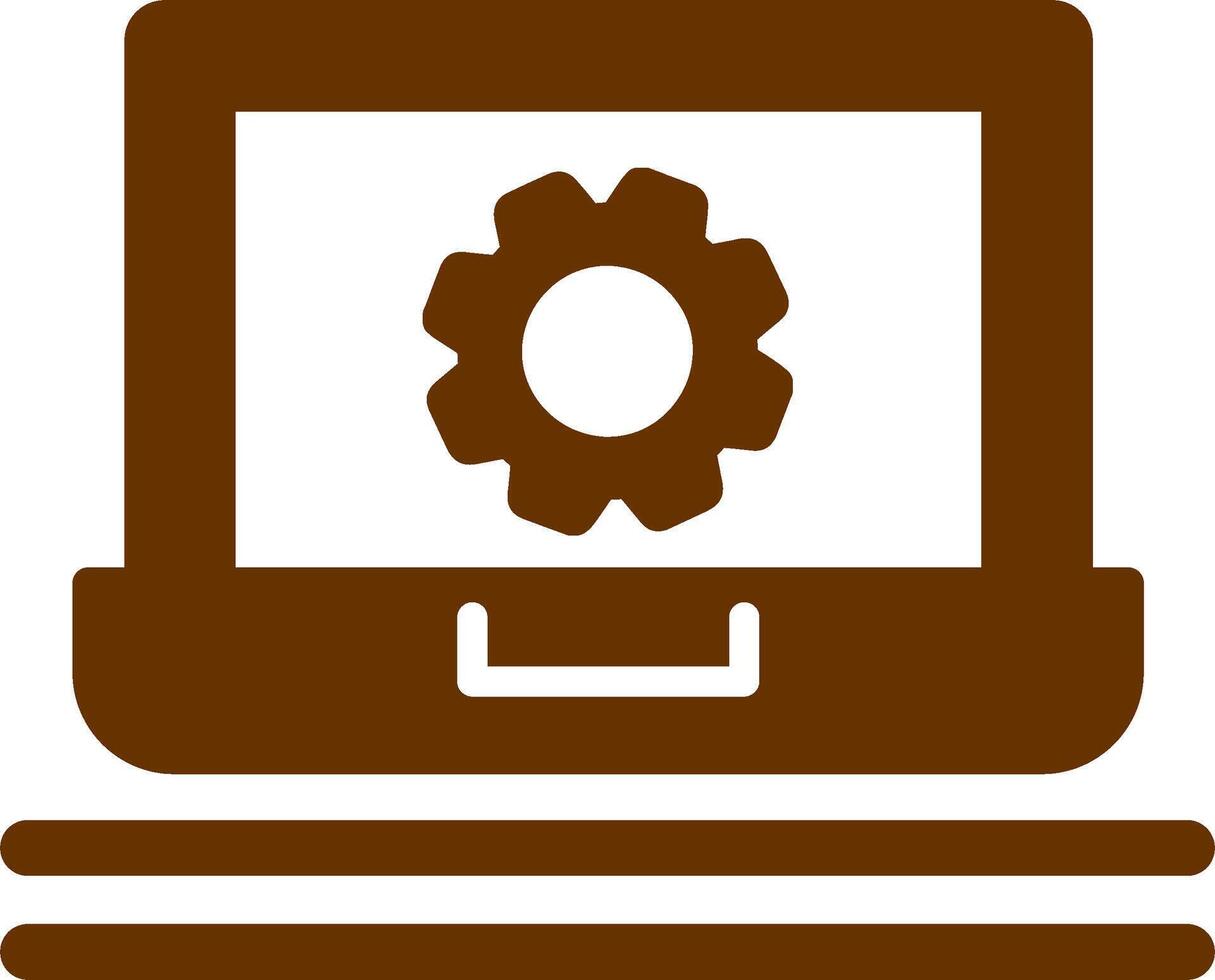 il computer portatile ambientazione vettore icona