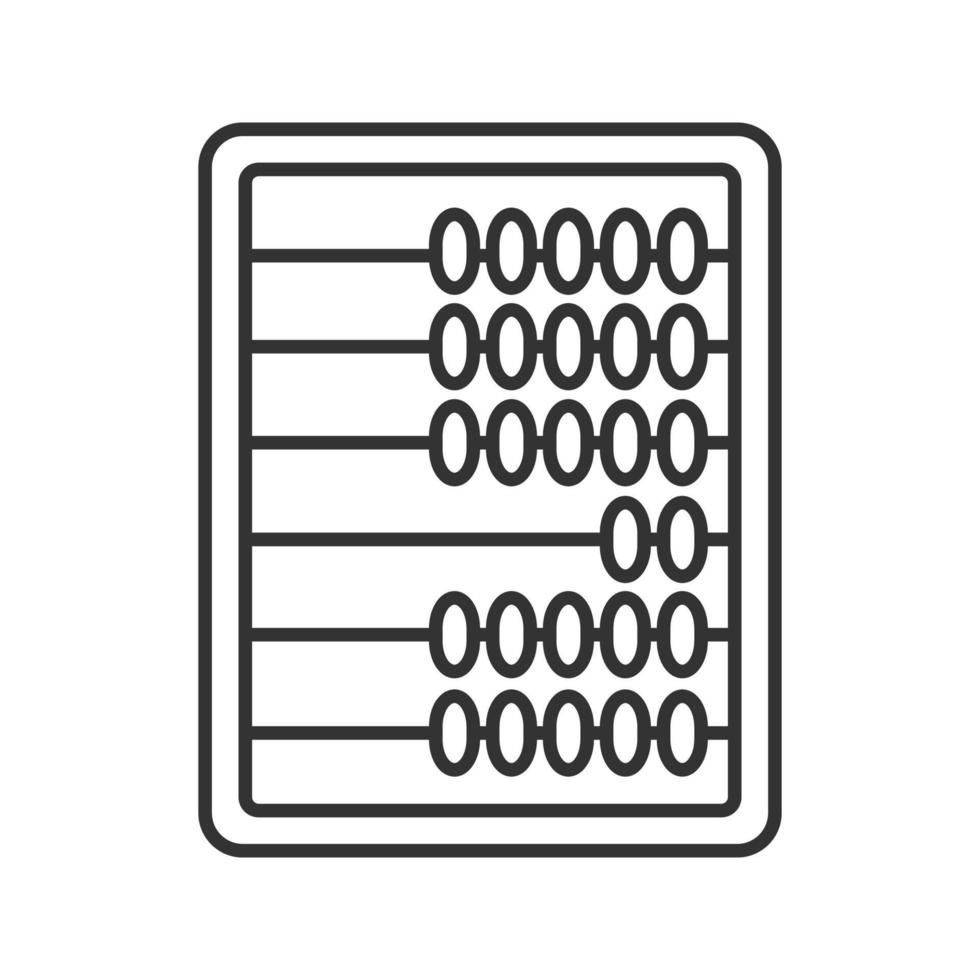 abaco icona lineare. illustrazione di linea sottile. simbolo di contorno matematico. disegno vettoriale isolato contorno