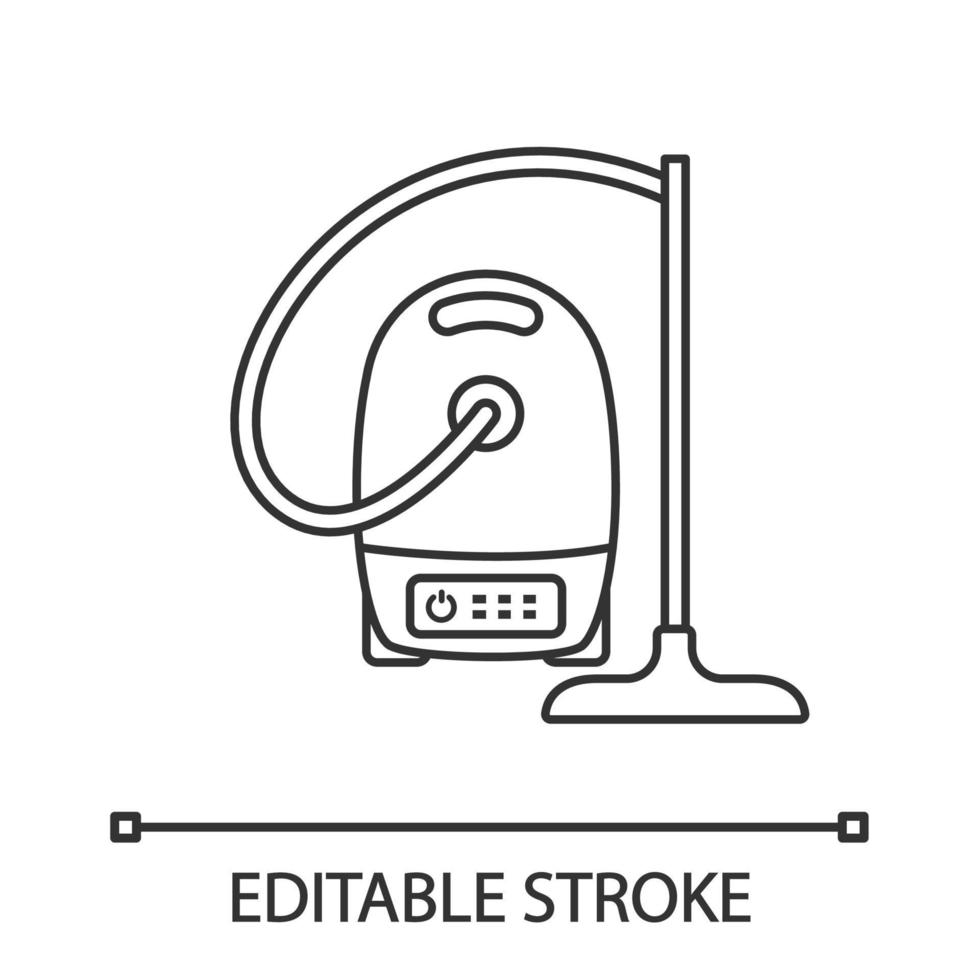 icona lineare dell'aspirapolvere. vuoto umido e secco. illustrazione di linea sottile. elettrodomestico. simbolo di contorno. disegno vettoriale isolato profilo. tratto modificabile