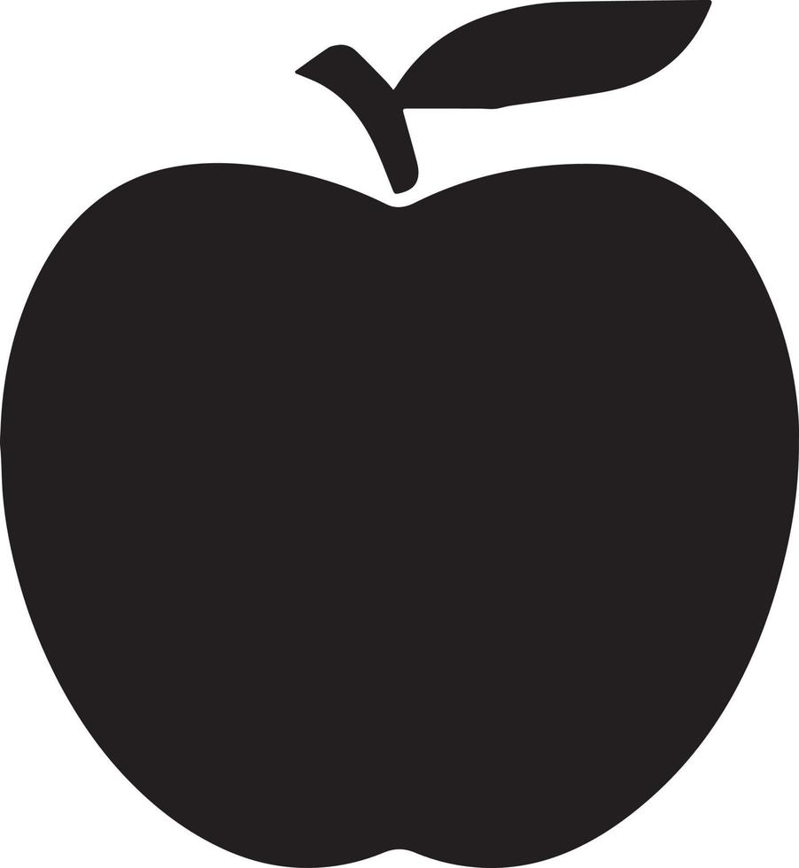 disegno dell'icona della mela e nero vettore