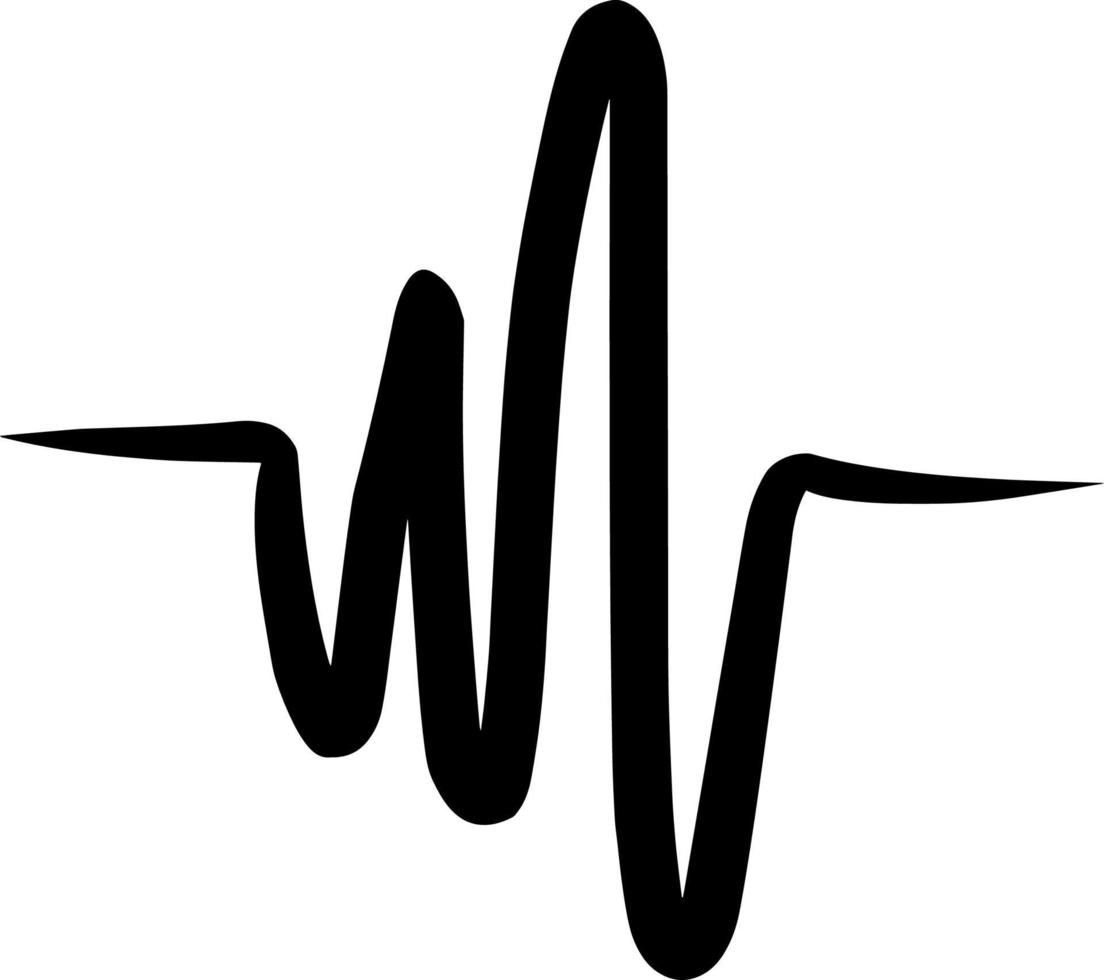 cardiogramma onda sonora segno vettore nero isolato
