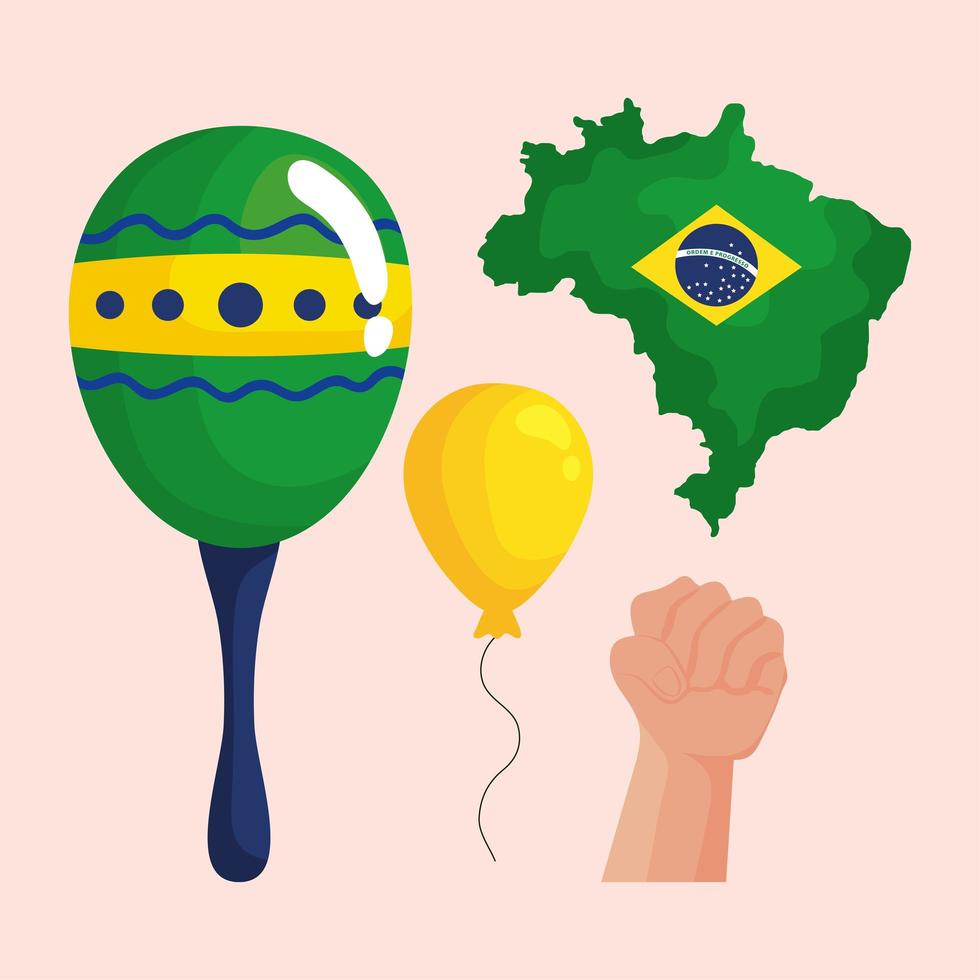 icone per la celebrazione brasiliana vettore