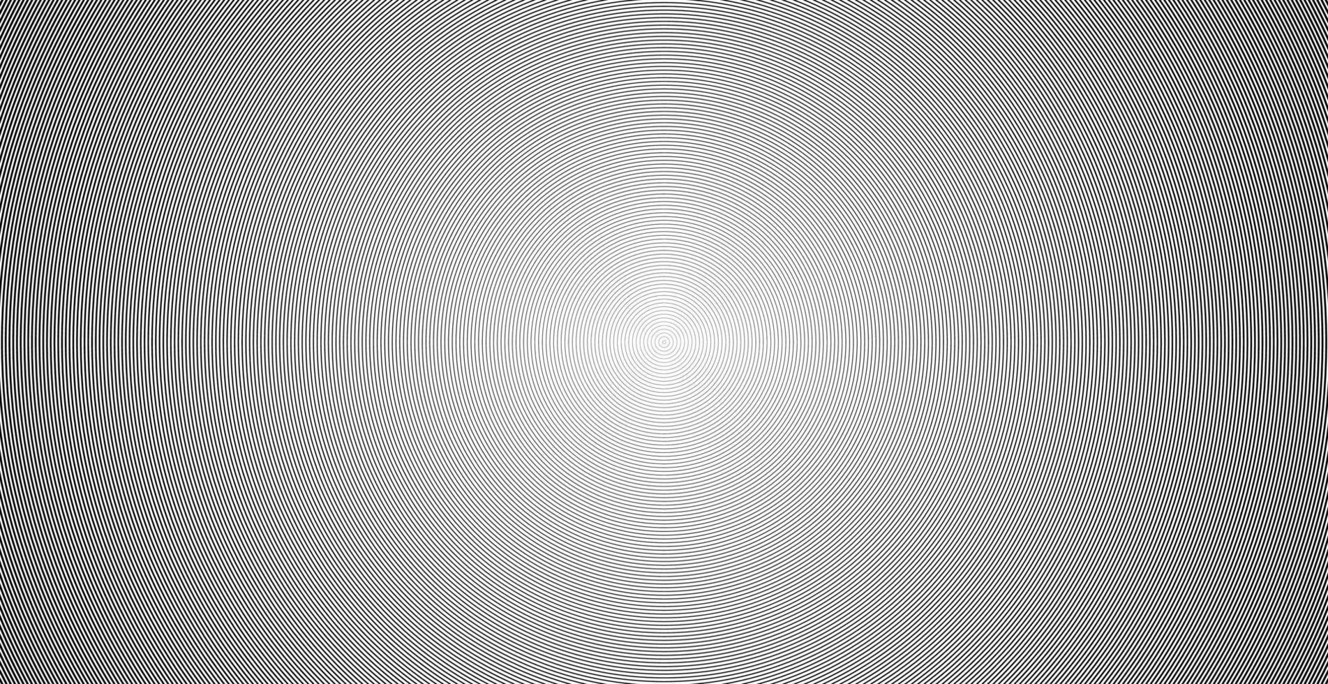cerchio concentrico. illustrazione per l'onda sonora. modello di linea cerchio astratto. grafica in bianco e nero vettore