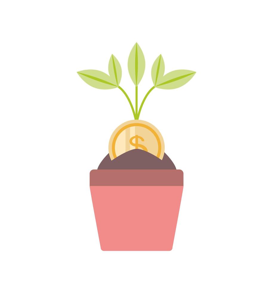 pianta e denaro in crescita vettore