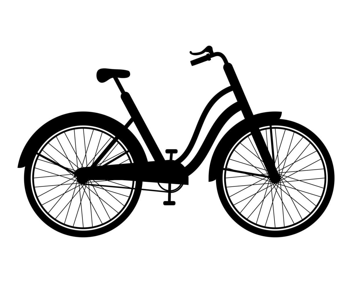 icona della siluetta della bici vettore
