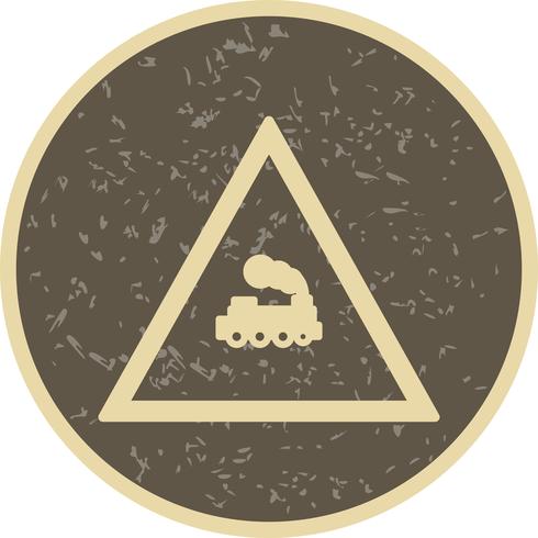 Icona del segnale stradale del treno del passaggio a livello di vettore