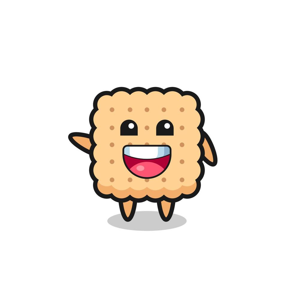Happy cracker simpatico personaggio mascotte vettore