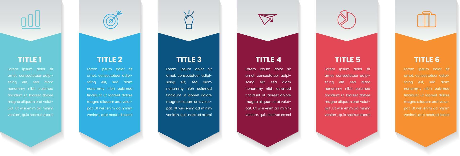 sequenza temporale Infografica con grafico informativo. moderno presentazione modello con 6 Spets per attività commerciale processi. sito web modello su bianca sfondo per concetto moderno design gratuito vettore