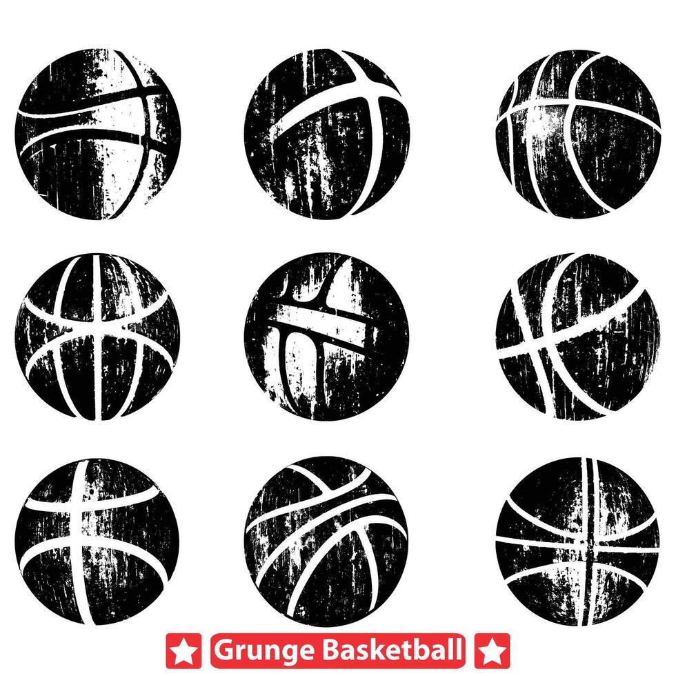 Vintage ▾ grunge pallacanestro Giocatori sagome collezione per retrò gli sport disegni vettore