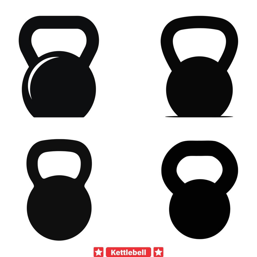 elevare il tuo fitness grafica kettlebell vettore collezione per professionale formazione materiale e Stampa media