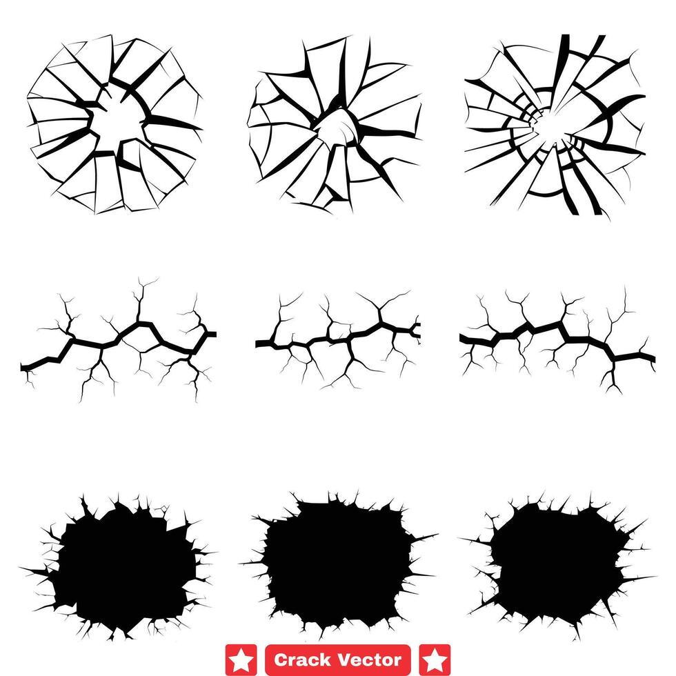 moderno crepa effetto vettore sagome migliorare il tuo artistico creazioni