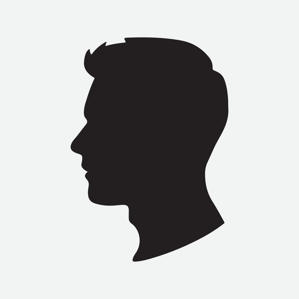 uomo ritratto silhouette sembra lateralmente su un' bianca sfondo vettore illustrazione