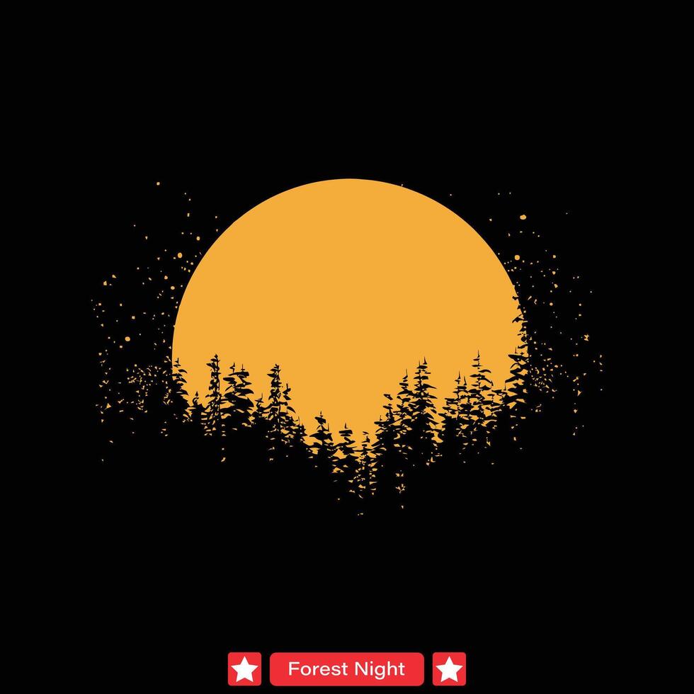 notturno sinfonia artistico foresta silhouette collezione vettore