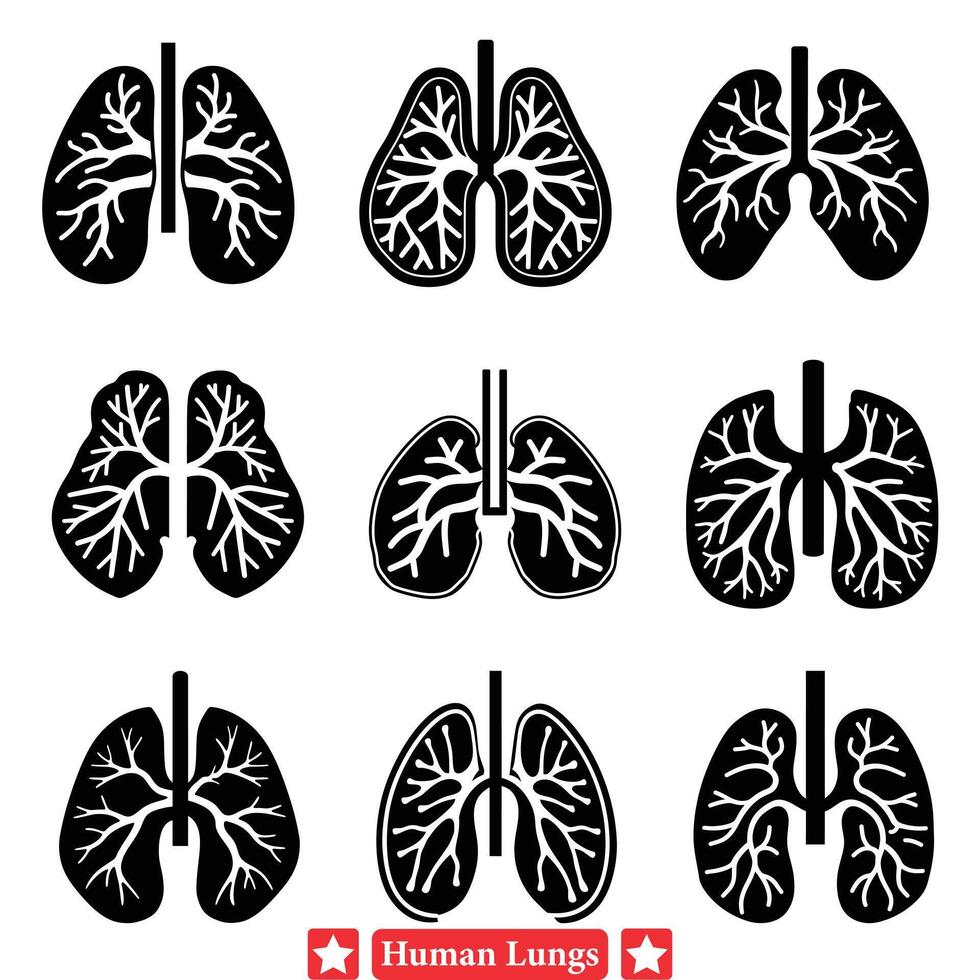 professionale grado umano polmone diagrammi ideale per medico conferenza presentazioni vettore