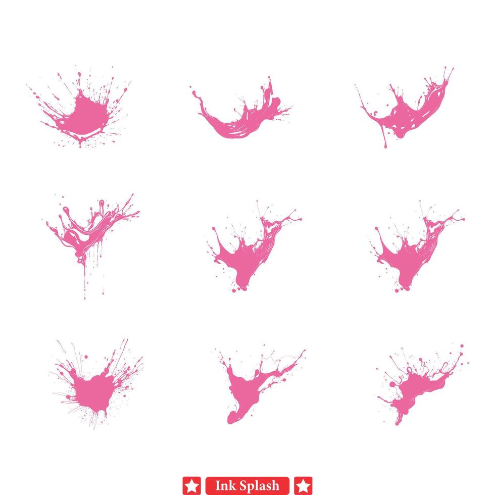 intrigante inchiostro spruzzo vettore impostato scoprire il bellezza di fluido movimento nel design