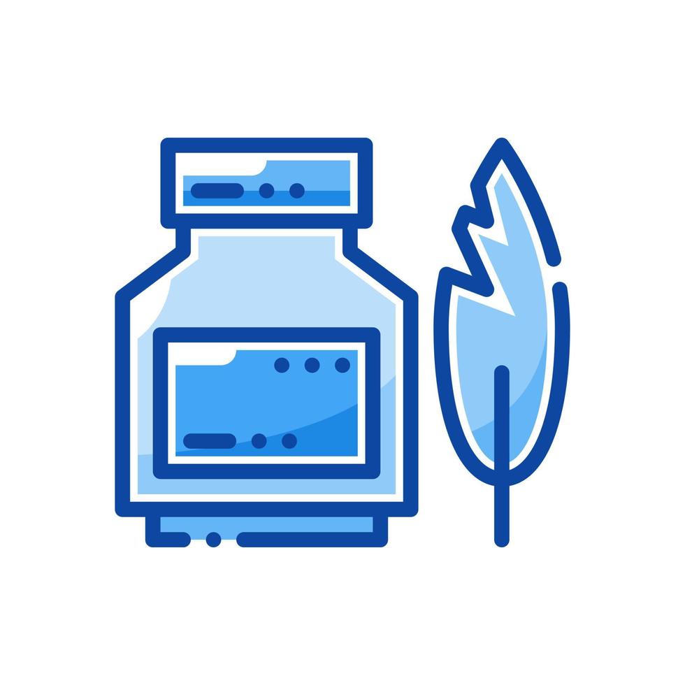 icona di stile della linea riempita con bottiglia di inchiostro vettore