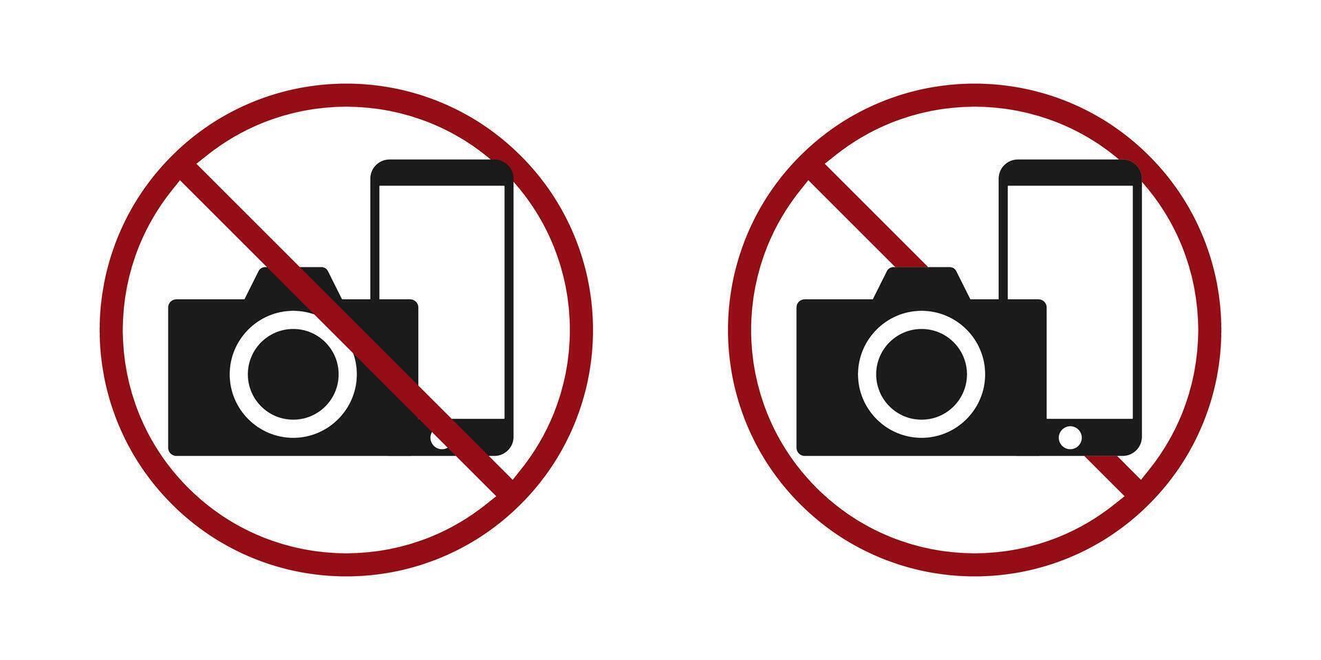 foto telecamera bandire vietare icona. non permesso fabbricazione fotografie. vettore