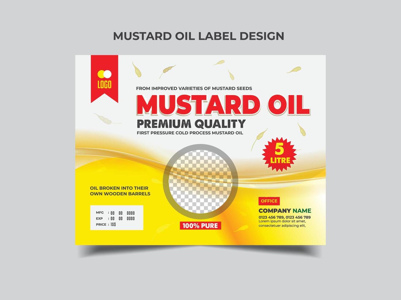 mostarda olio etichetta design modello vettore