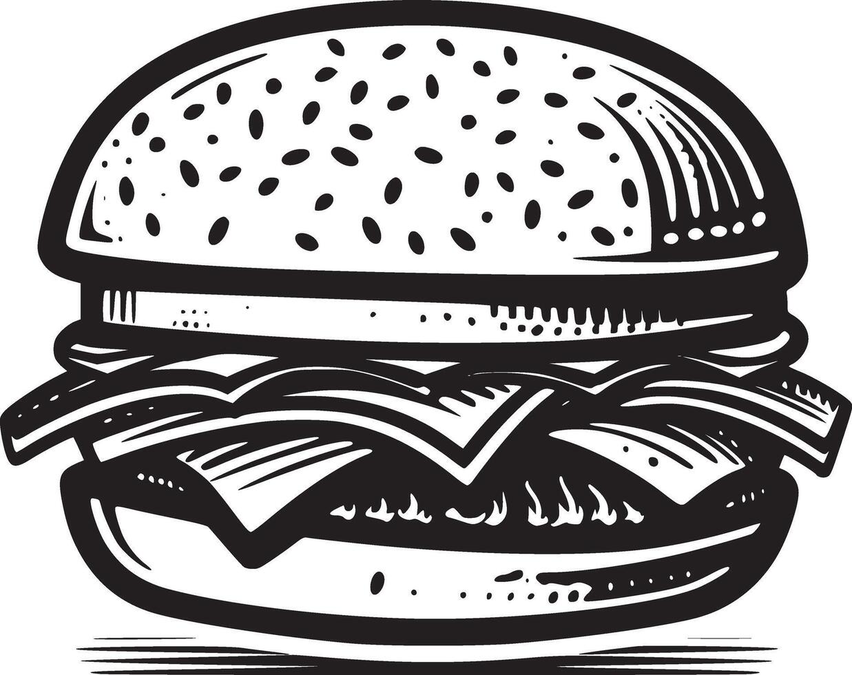hamburger vettore nero e bianca