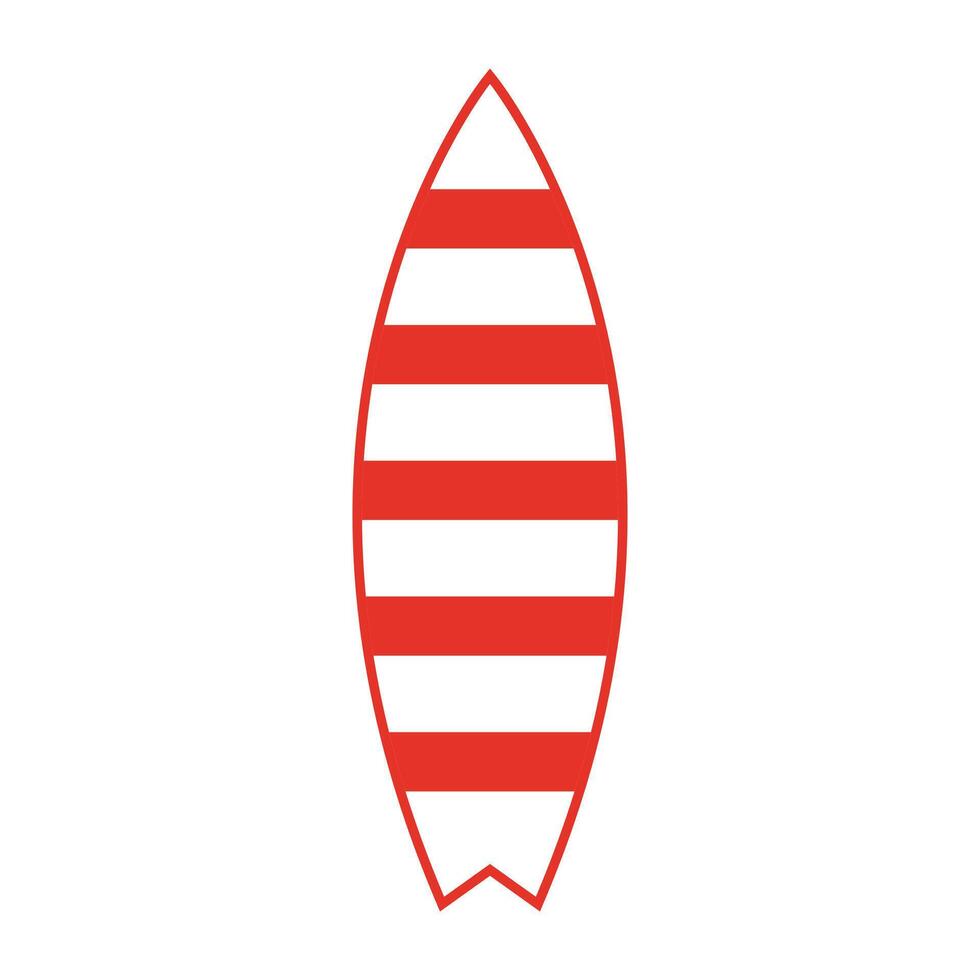 estate tavola da surf nel rosso banda. vettore grafica nel piatto stile