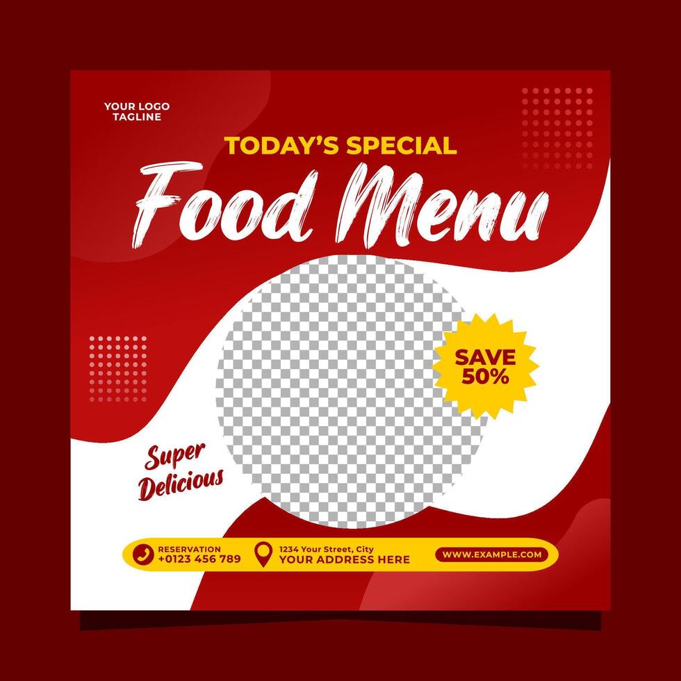 speciale cibo menù sociale media bandiera inviare vettore modello