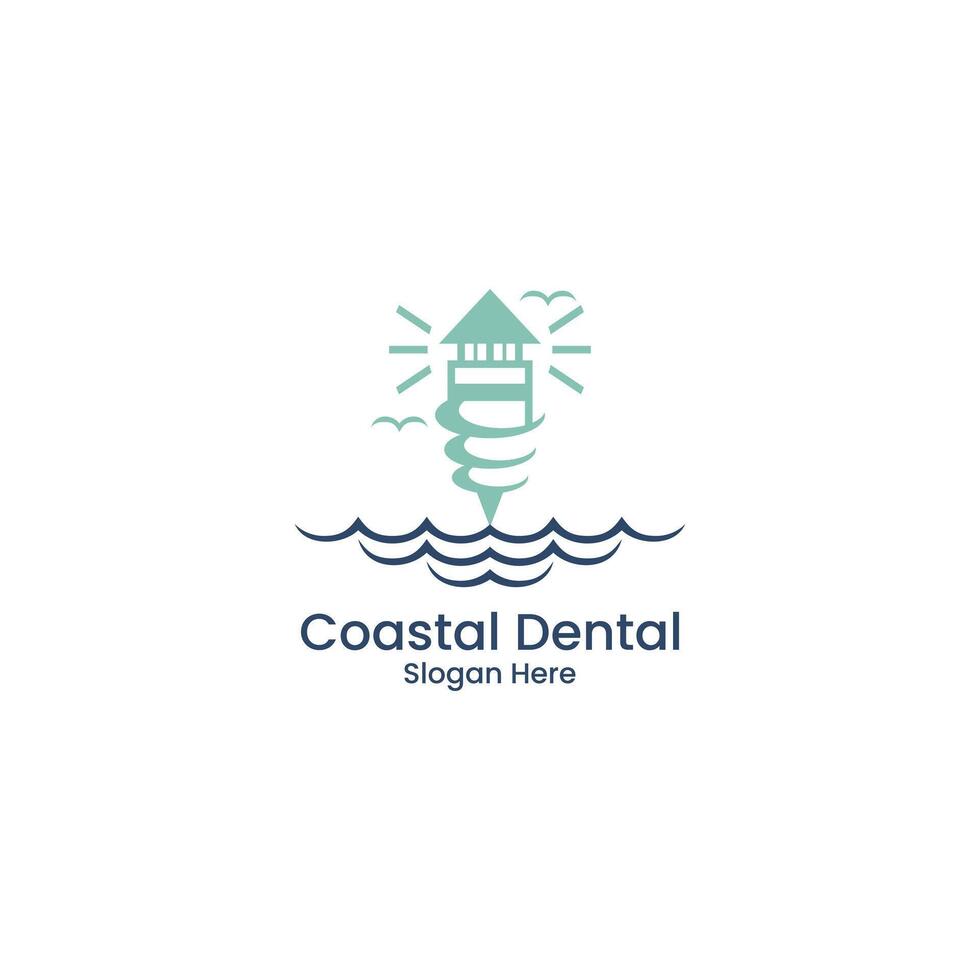 mercusurare costiero dentale logo design vettore