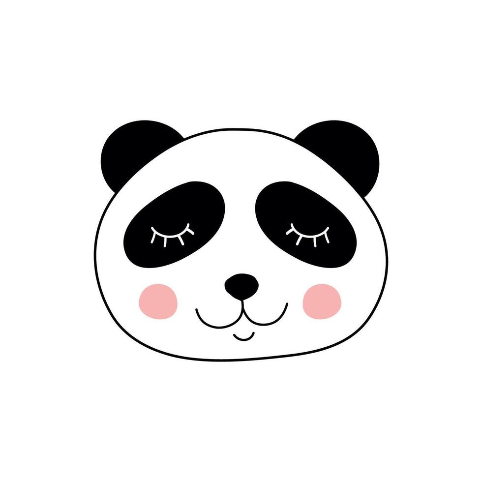 carino adorabile panda vettore