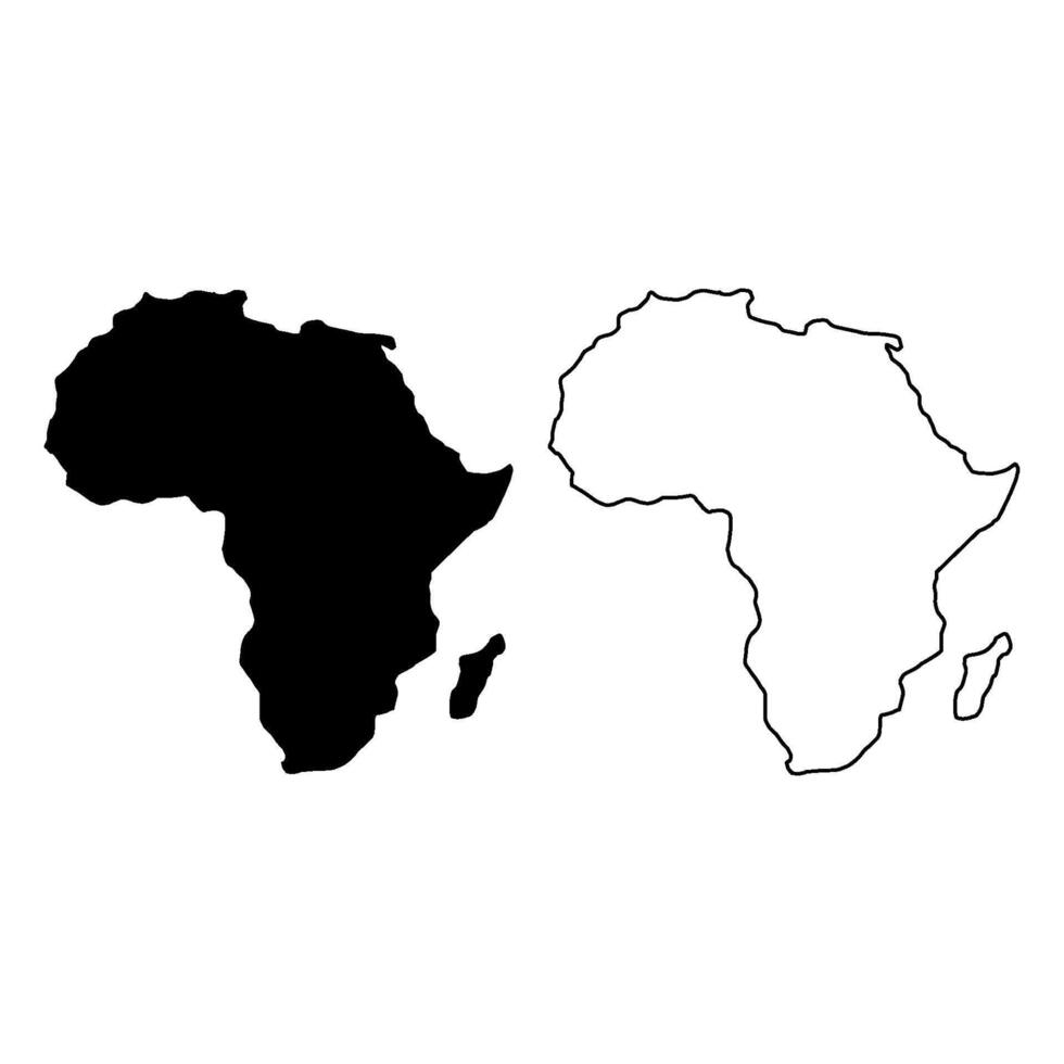 Africa carta geografica illustrato su bianca sfondo vettore