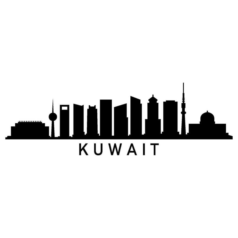 Kuwait orizzonte su bianca sfondo vettore
