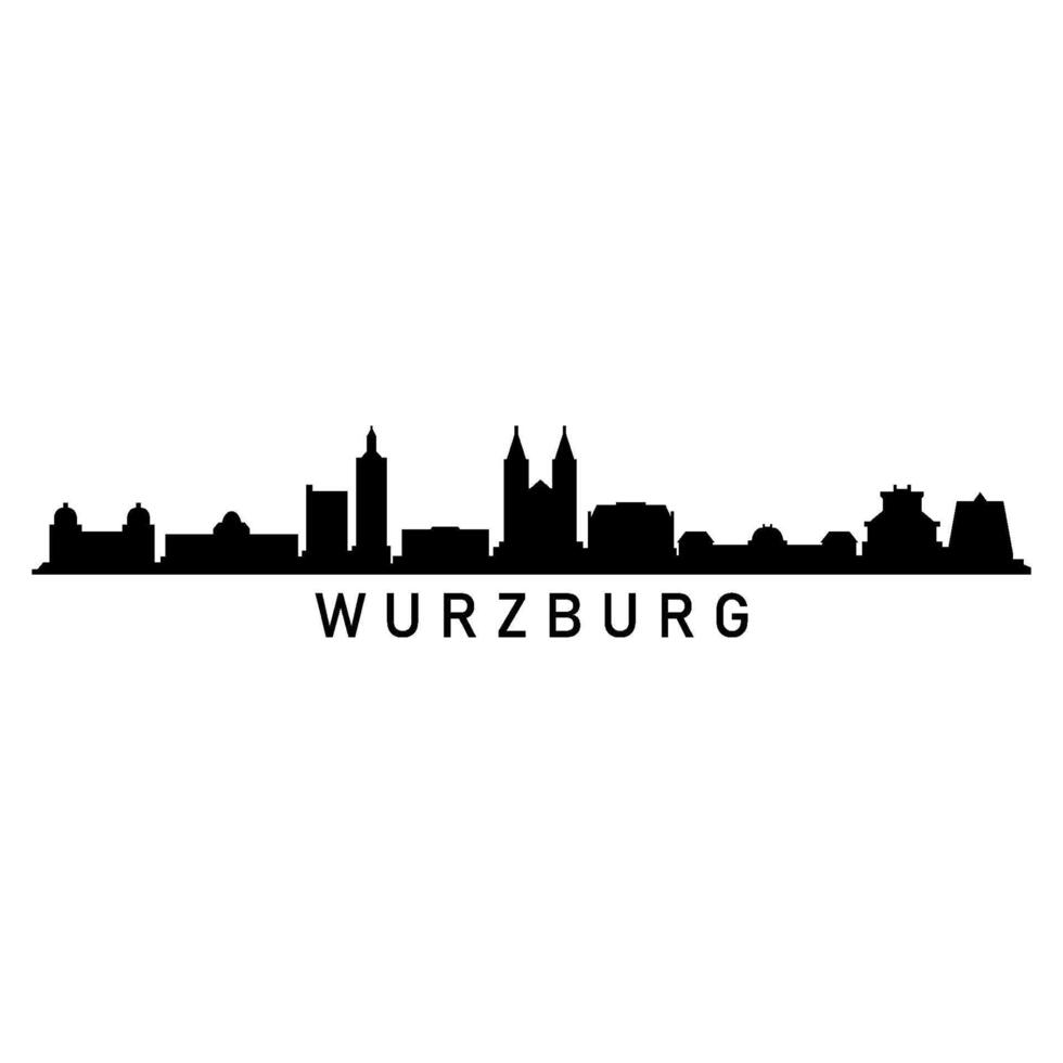 Würzburg orizzonte illustrato vettore