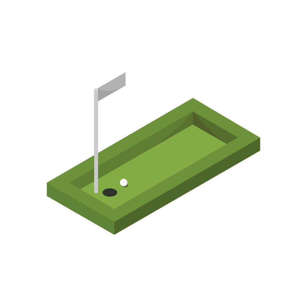 golf isometrico su uno sfondo vettore