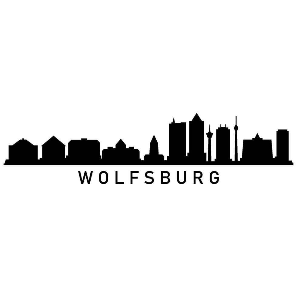 wolfsburg orizzonte illustrato su bianca sfondo vettore