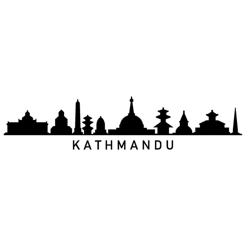 Kathmandu orizzonte su bianca sfondo vettore