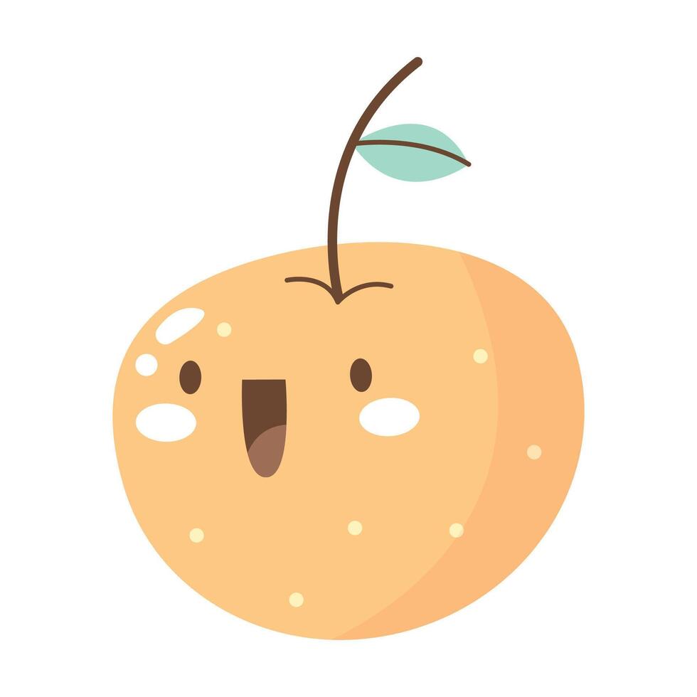 vettore kawaii arancia frutta cartone animato icona