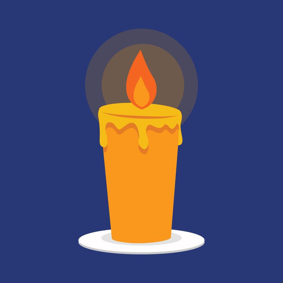vettore candela fiamma leggero memoria simbolo su isolato sfondo