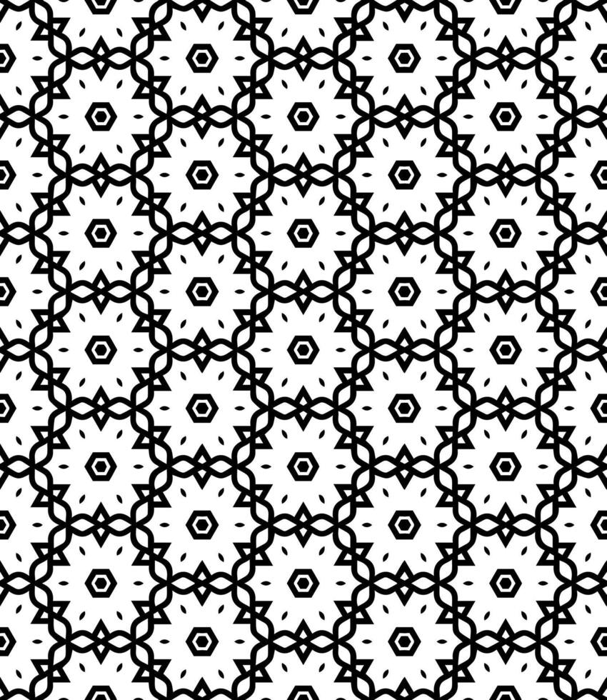 nero e bianca senza soluzione di continuità astratto modello. sfondo e sfondo. in scala di grigi ornamentale design. vettore