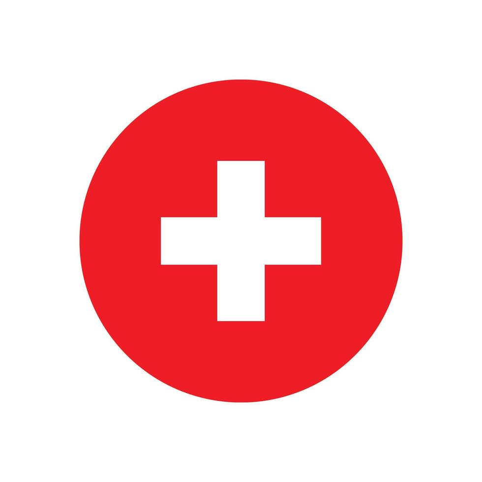 Svizzera nazionale bandiera vettore illustrazione. Svizzera il giro bandiera.