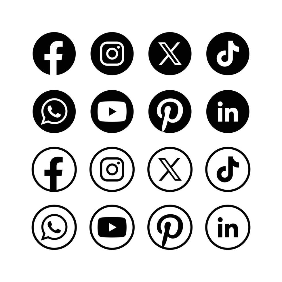 impostato di sociale media icone. popolare sociale media logo collezione. vettore