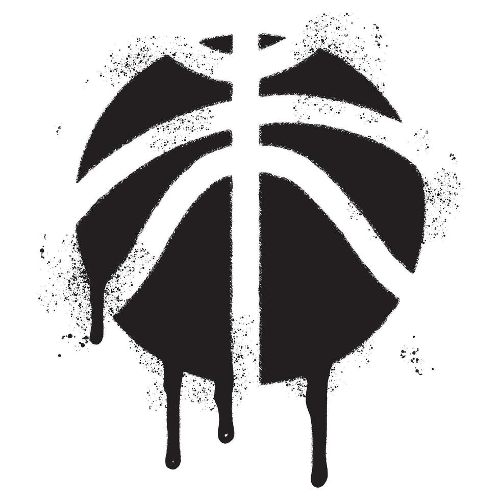 spray dipinto graffiti pallacanestro icona spruzzato isolato con un' bianca sfondo. vettore