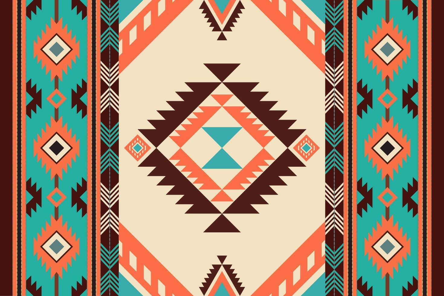 navajo tribale vettore senza soluzione di continuità modello. nativo americano ornamento. etnico Sud occidentale arredamento stile. boho geometrico ornamento. vettore senza soluzione di continuità modello. messicano lenzuolo, tappeto. intrecciata tappeto illustrazione.