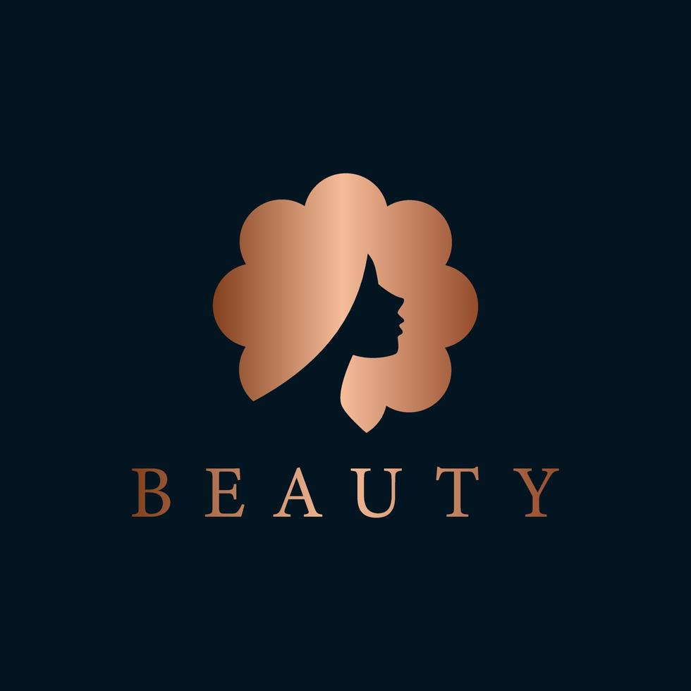 disegno del logo astratto donna capelli colorati. ritratto in stile minimalista vettore
