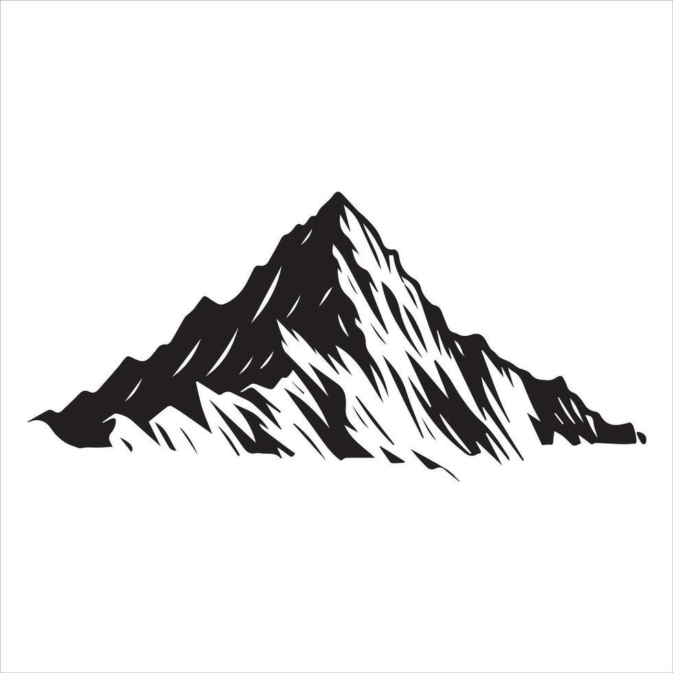 ai generato mera picco montagna silhouette vettore illustrazione