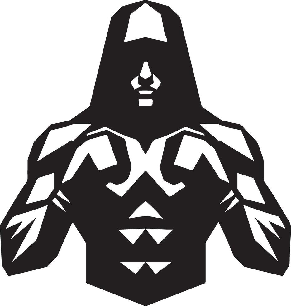 combattente logo, boxe isolato Basso poligonale vettore illustrazione, vettore nero colore silhouette 5