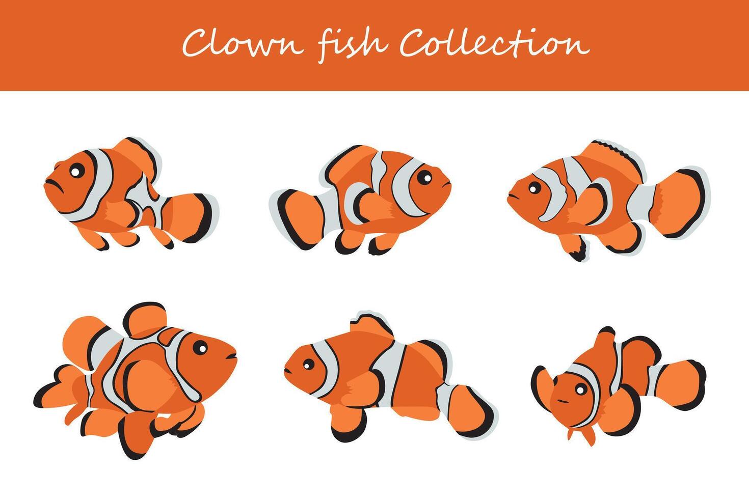 clown pesce collezione. vettore illustrazione. isolato su bianca sfondo.