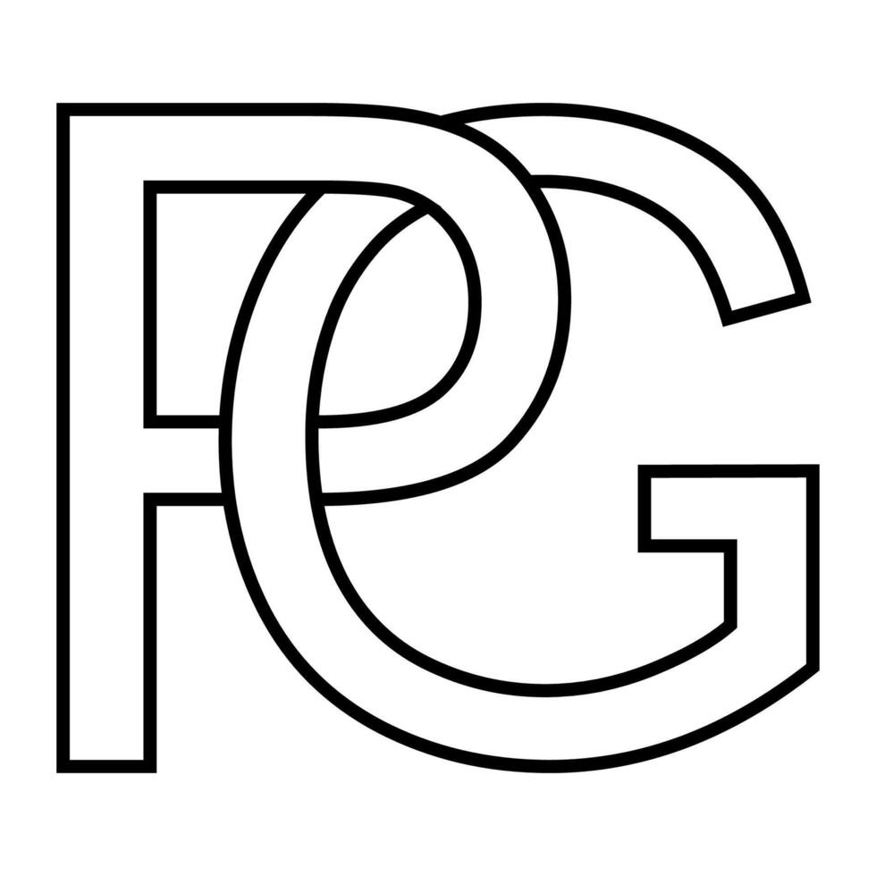 logo cartello pg gp icona Doppio lettere logotipo p g vettore